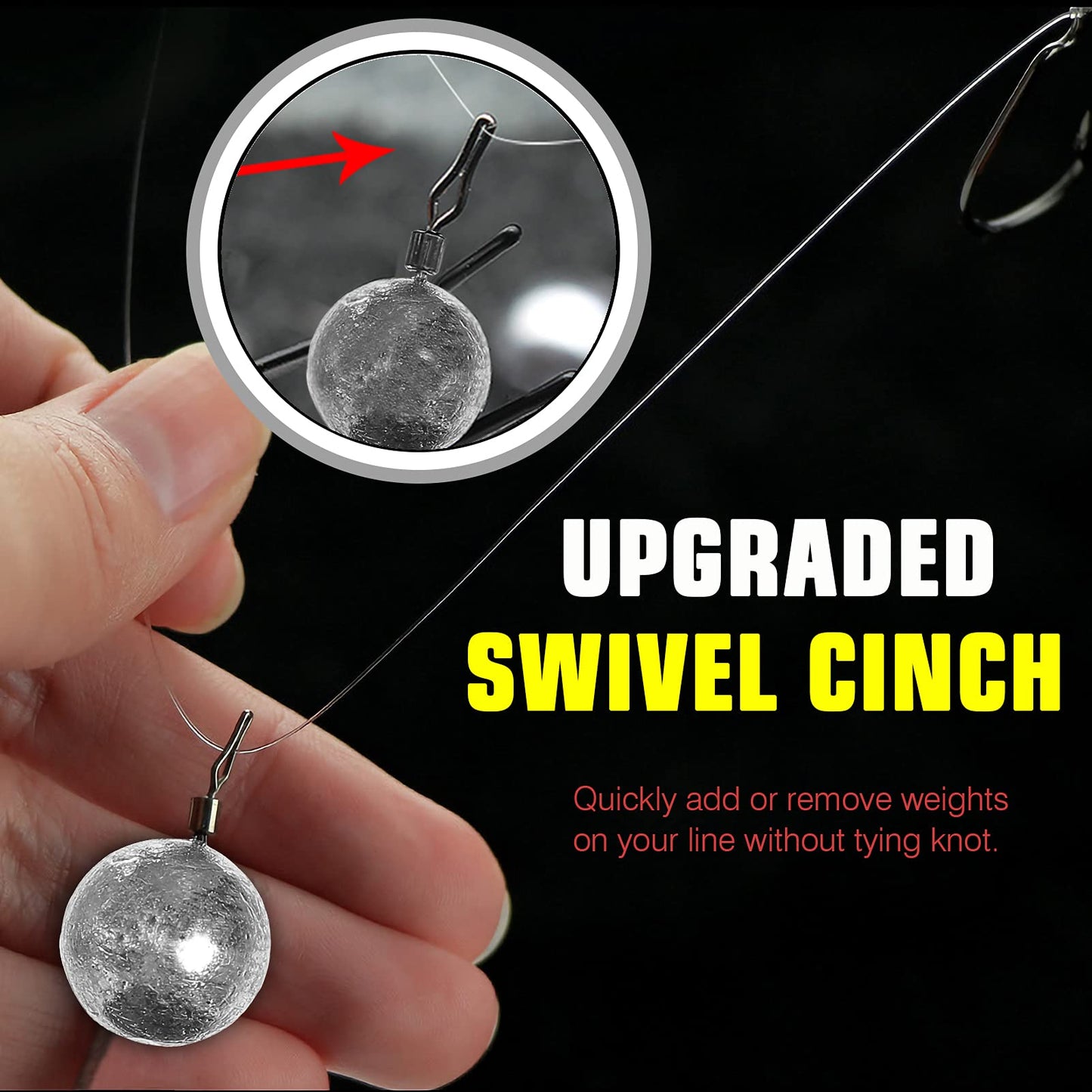 AMYSPORTS Casting Bass Weights Sinker Lead Round Removable Fishing Weights Sinker Drop Shot Fishing Sinker Freshwater 25pcs 1/4oz