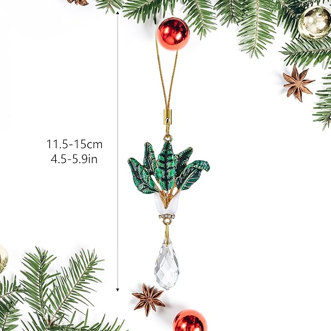 H&D HYALINE & DORA 6Pcs Xmas Ornament Personalized Vegetable Crystal Ornament Cute Vegetable Christmas Decor Custom Hanging Ornaments for Family Best Friend