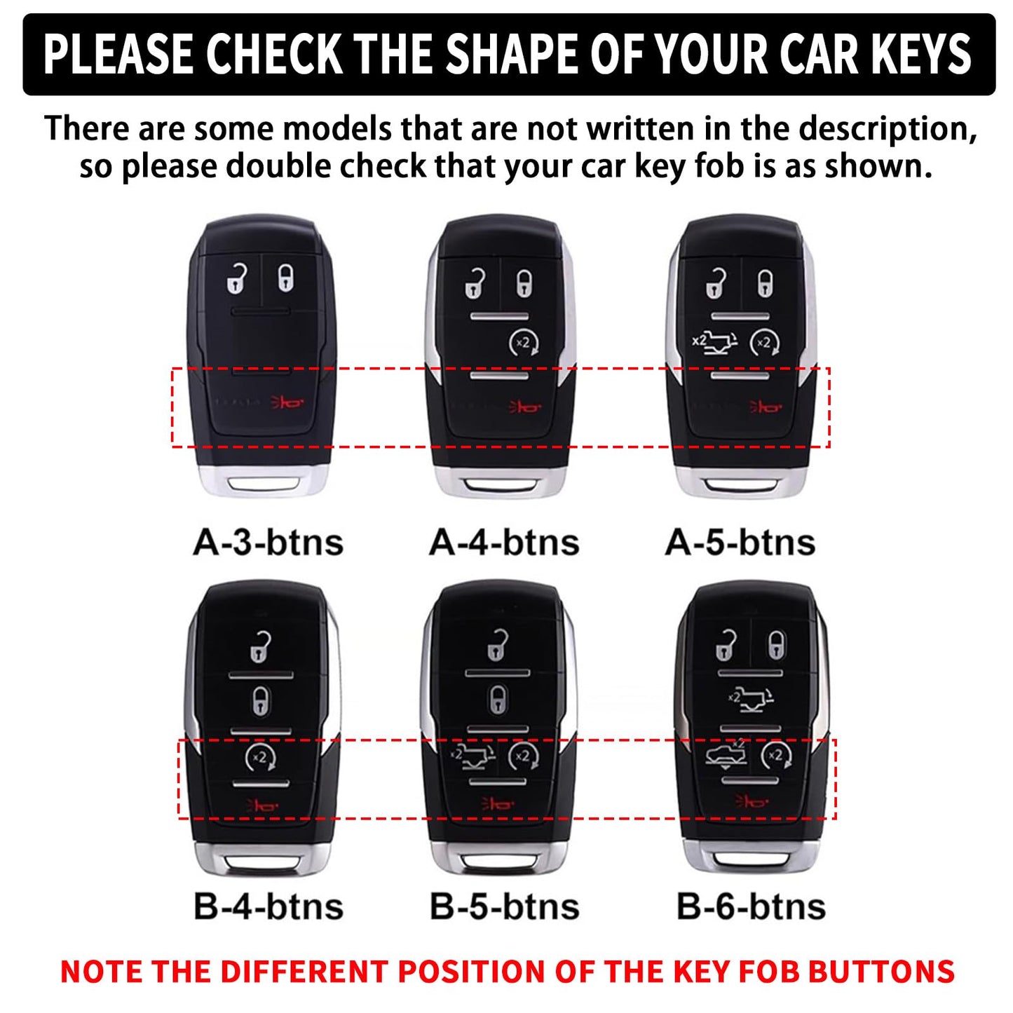Zinc Alloy Car Key Fob Cover Compatible with 2019-2025 RAM 1500 2500 3500, Metal & Leather Remote Key Case Protector, Full Coverage Hard Shell Holder with Keychain Accessories (B-5-btns-Brown)