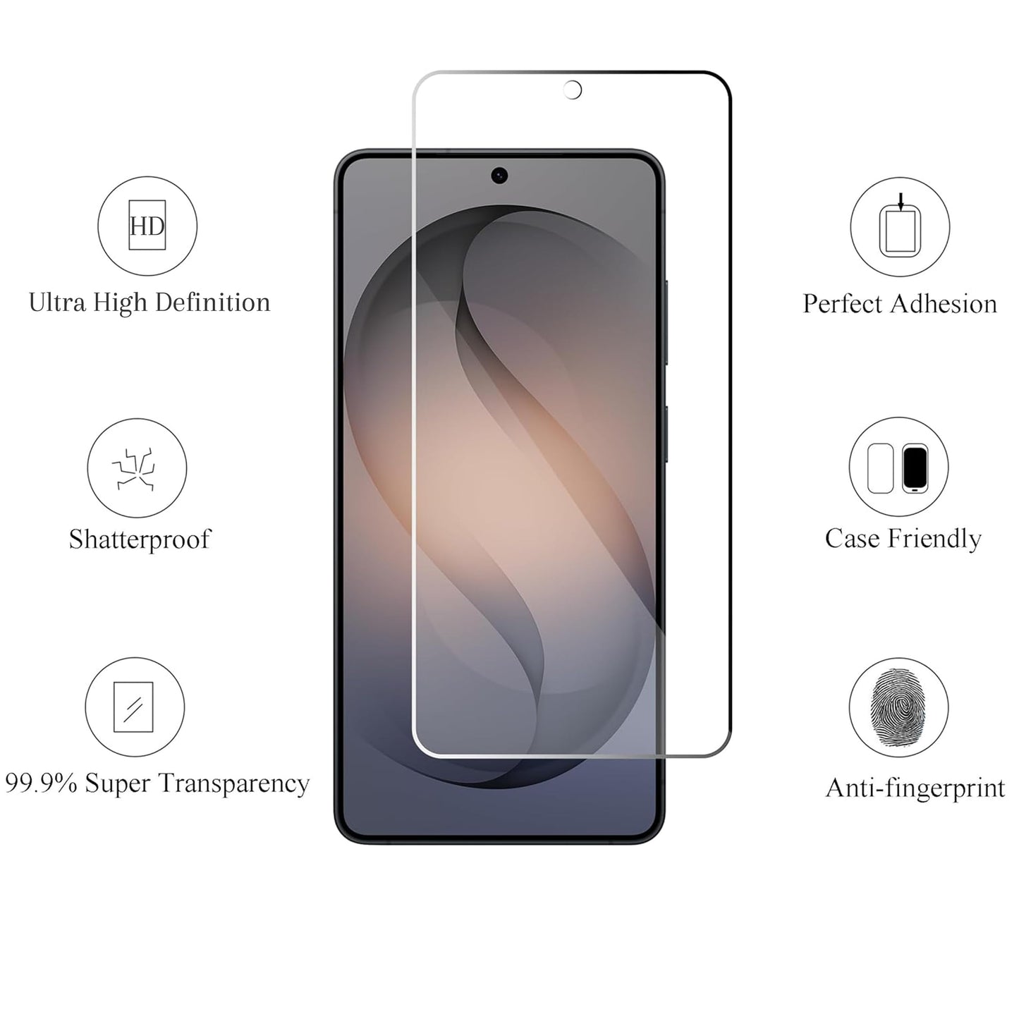 Ailun Glass Screen Protector for Galaxy S26 Ultra [6.9 Inch] 3Pack + 2Pack Camera Lens Tempered Glass Fingerprint Unlock 0.25mm Ultra Clear Anti-Scratch Case Friendly [Not For S26/S26 Plus]