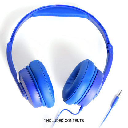 Skullcandy Cassette Junior On-Ear Wired Headphones, Volume-Limiting Audio, Foldable Lightweight Design, Designed for Kids 6+, Convenient for Travel with 3.5mm Plug, Built-in Microphone - Cobalt Blue