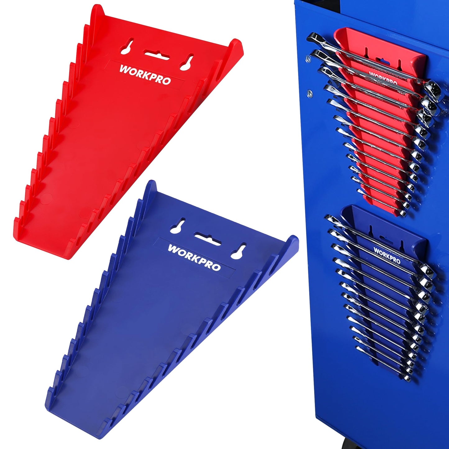 WORKPRO 2-Pack Magnetic Wrench Organizer, 12-Piece Wrench Holder Set