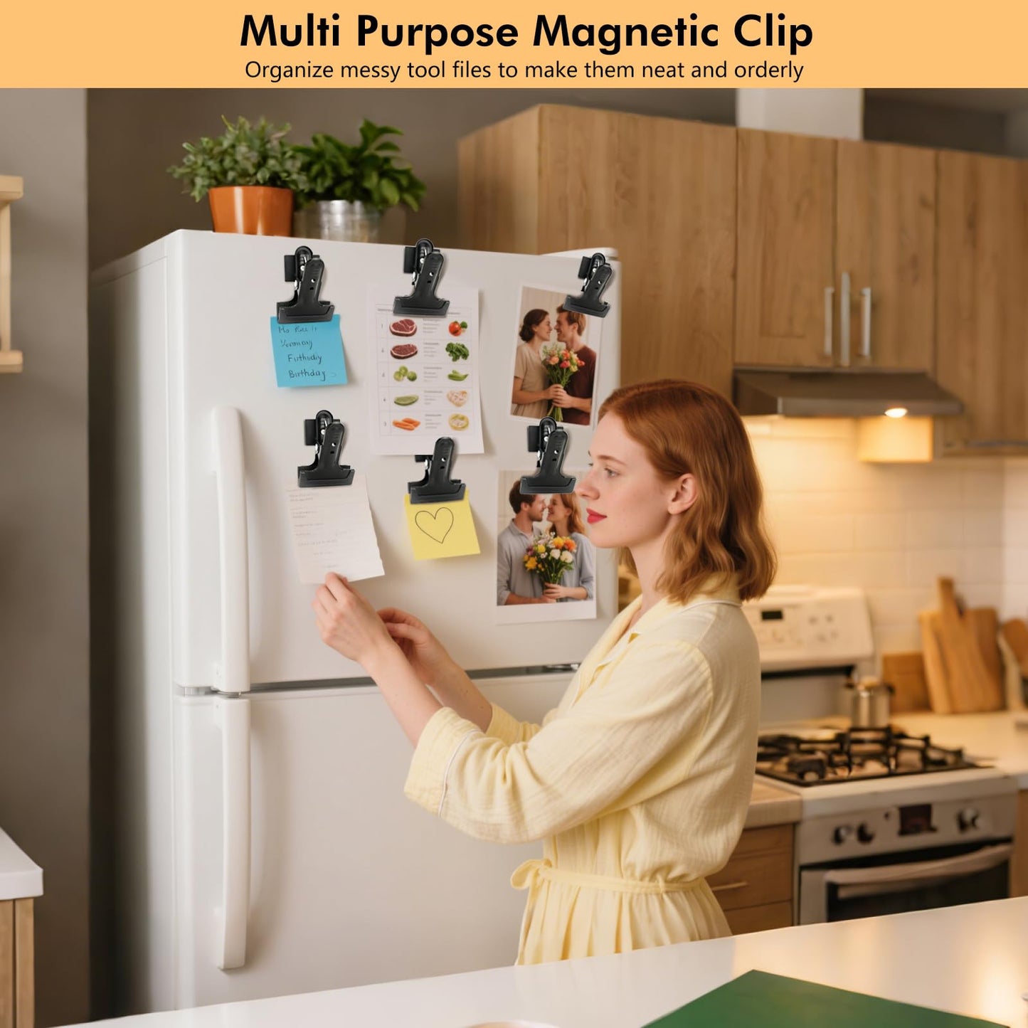 2Pcs Magnetic Clips Heavy Duty with 2'' Mouth Opening, Securely Grip Flags, Backdrop Blueprints, Calendars,Tools, Fridge Magnets for Artists, Photography Shooting Studios, Worksite, Offices, Garden