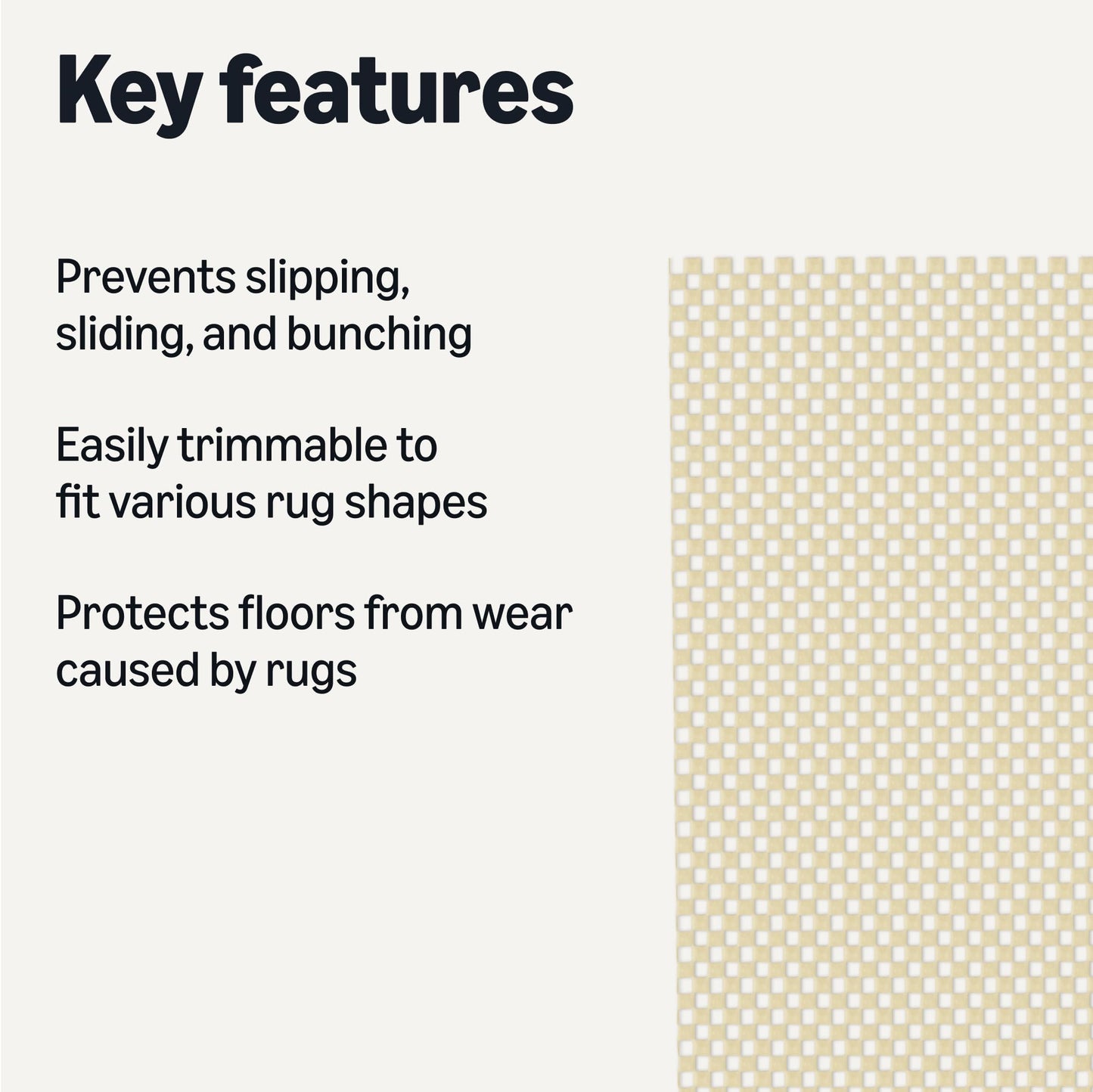 Amazon Basics Non-Slip Rug Pad, Keep Area Rugs Safe in Place, Slip and Skid Resistant Pads for Tile and Hardwood Floors, Protect Floors from Wear and Tear, Trimmable, 4x6