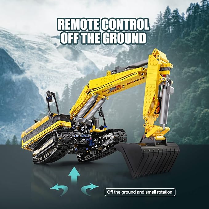 Mould King 13112 RC Excavator Building Set 1830 Pieces Building Blocks APP Remote Control Truck Construction Vehicles Model with Motor STEM Engineering Toys for Adult