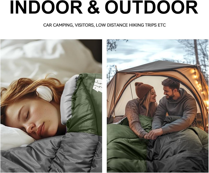 Sleeping Bags for Adults - Lightweight Waterproof Cold Weather Backpacking Gear | Compact for Travel, Hiking & Camping