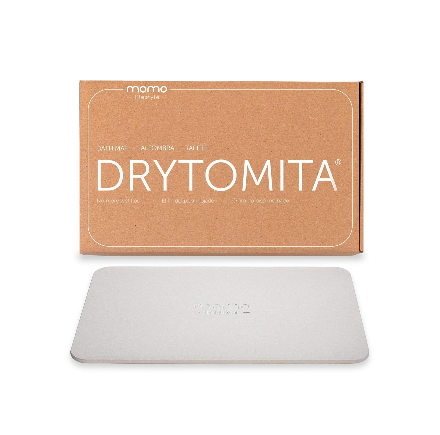 Momo Lifestyle Stone Bath Mat – Quick Dry Diatomaceous Earth Bath Mat, Non Slip Bathroom Shower Mat, Ultra Absorbent Diatomite Bath Stone, Linen Grey, 23.6 x 15.4”