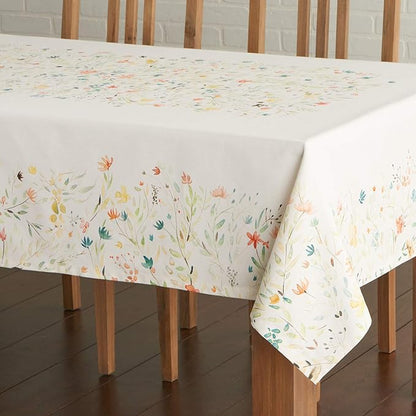 Maison d' Hermine Table Cloth Rectangle Table 100% Cotton 70 x 108 Inches Tablecloth Reusable Decorative Everyday Use for Dining Room, Farmhouse, Home, Party, Festive & Wedding Spring Summer - Colmar