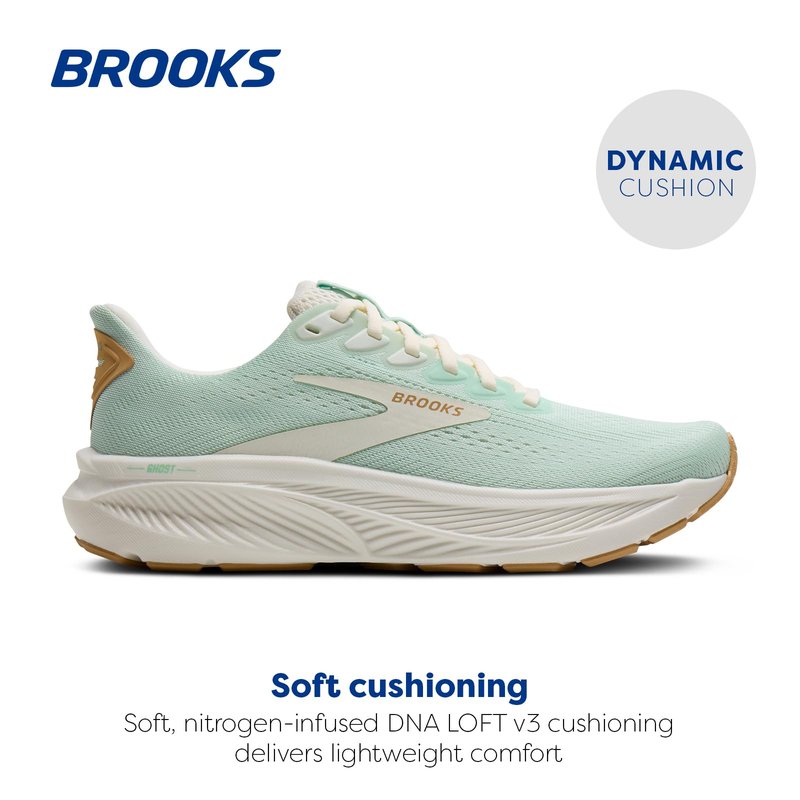 Brooks Women’s Ghost 17 Neutral Running Shoe - Honeydew/Coconut/Taffy - 11.5 Medium
