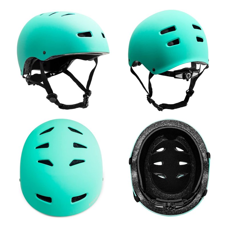 STOMP Skateboard Helmet - Removable Liners Ventilation Multi-Sport Scooter Inline Skating for Youth & Adults (Matte Mint Green, Large)