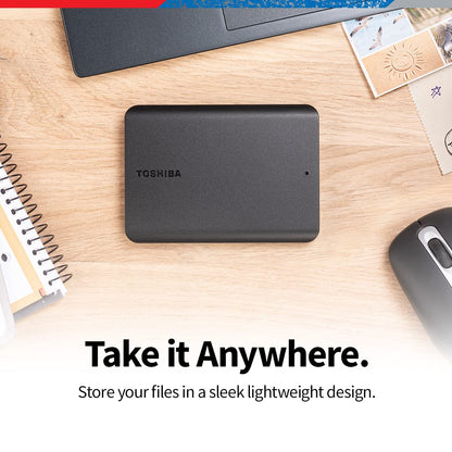 Toshiba Canvio Basics 1TB Portable External Hard Drive USB 3.0, Black - HDTB510XK3AA