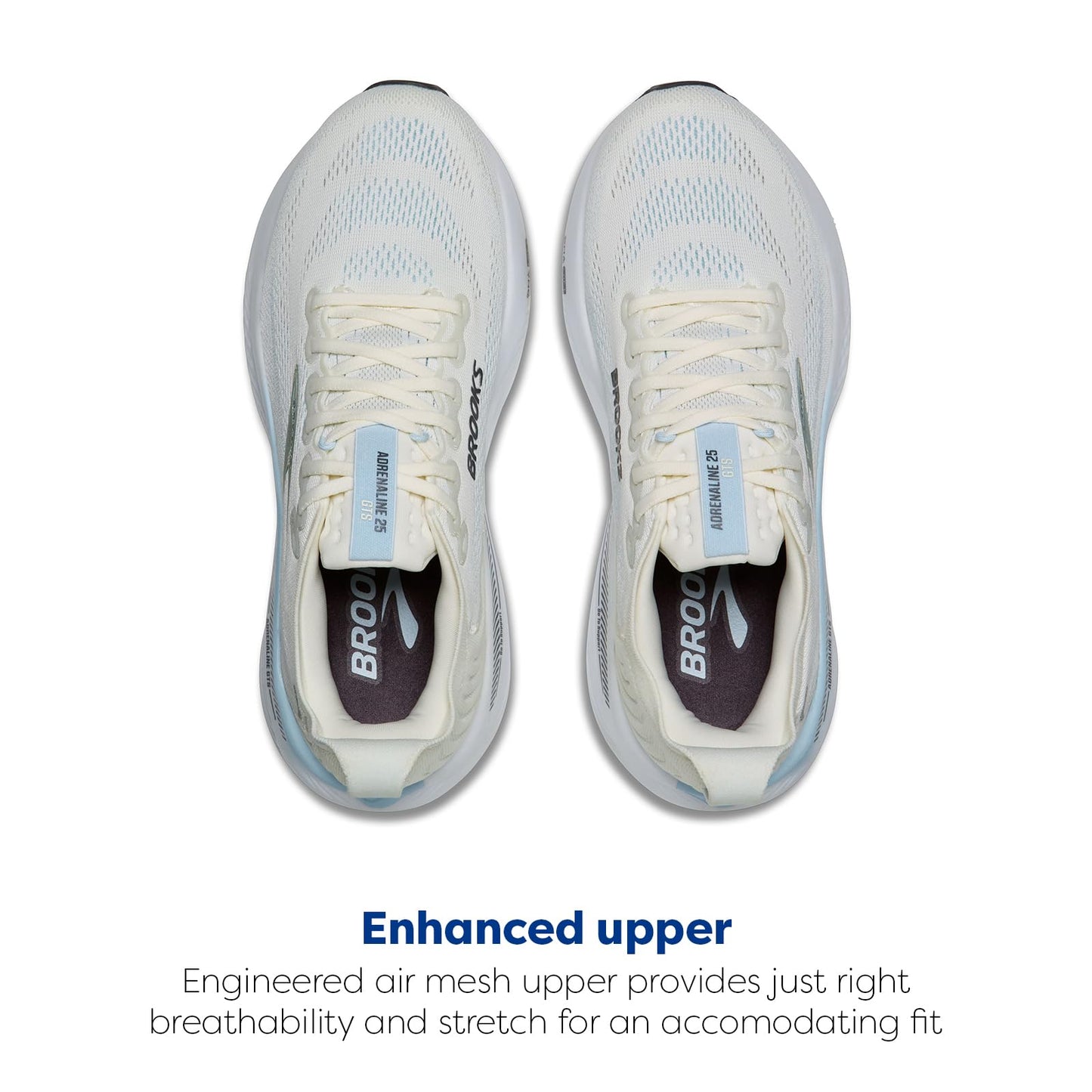 Brooks Women’s Adrenaline GTS 25 Supportive Running & Walking Shoe - Star White/Nantucket/Chrome - 9.5 Medium
