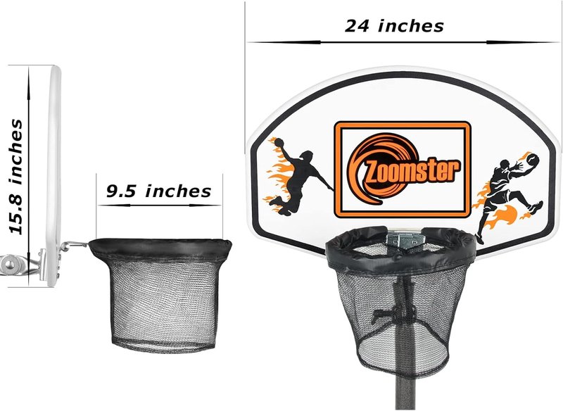 Trampoline Basketball Hoop - Easy Install Mini Basketball Set for Straight & Curved Poles | Perfect for Outdoor Fun