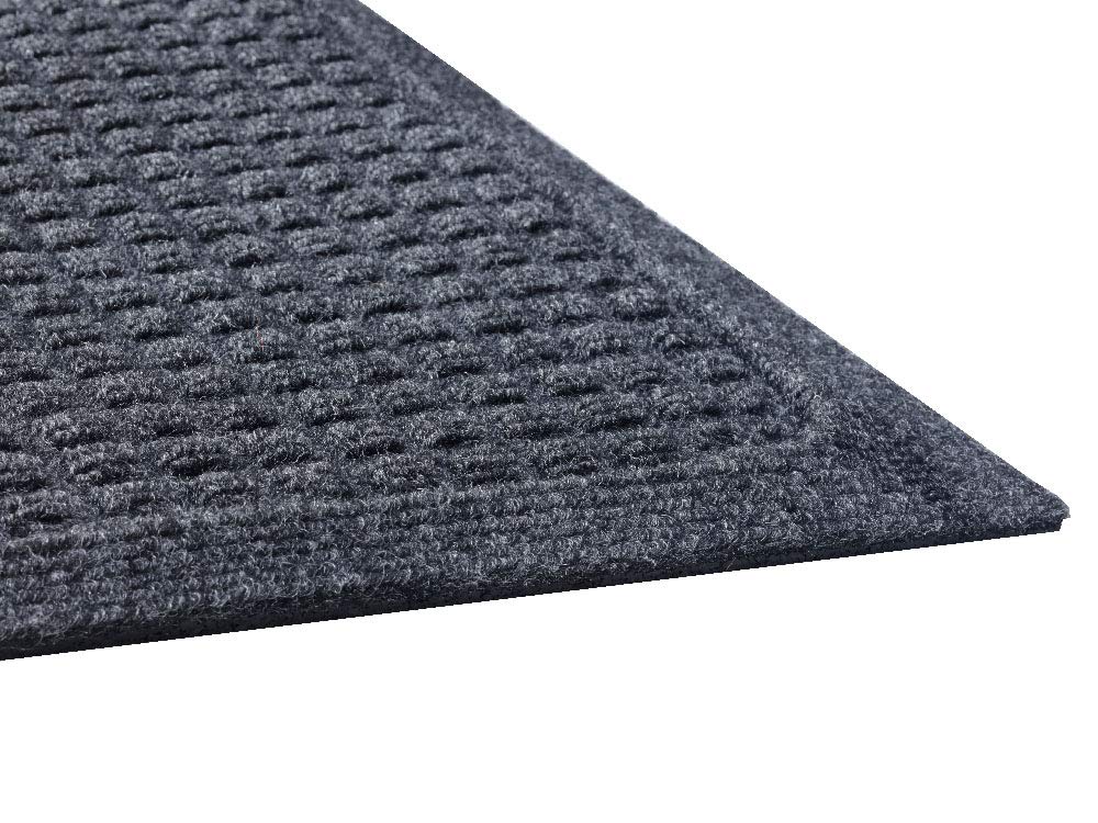 Guardian Floor Protection EG030504 EcoGuard Indoor Wiper Floor Mat, Recycled Plastic and Rubber, 3' Length, 5' Width, Charcoal