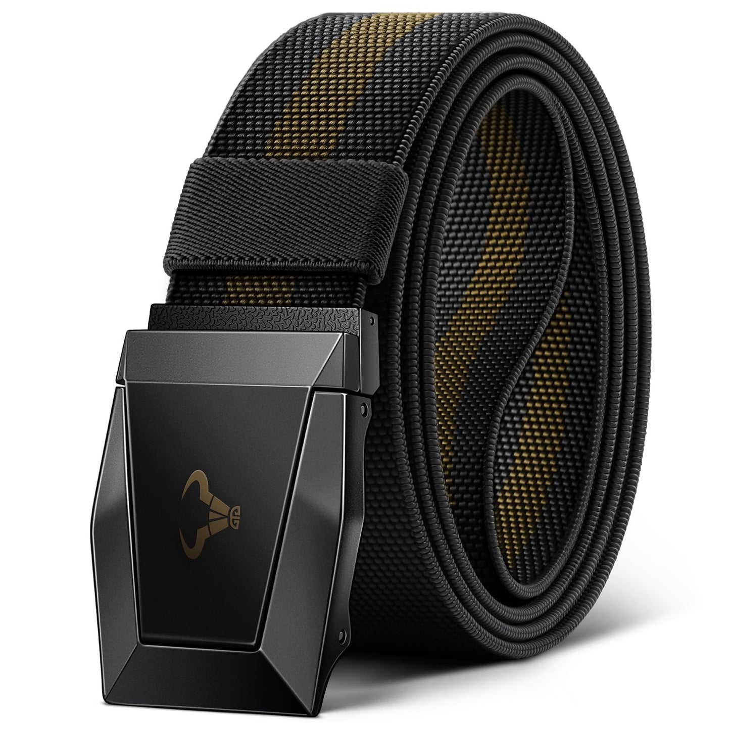 BULLIANT Men Belt-Tactical Work Rigger Web Western Belt Stretch Fit 1 1/2" For CowBoy Jean Outddor-Cut For Size(Black/Wood Thrush,28"-34" Waist Adjustable)