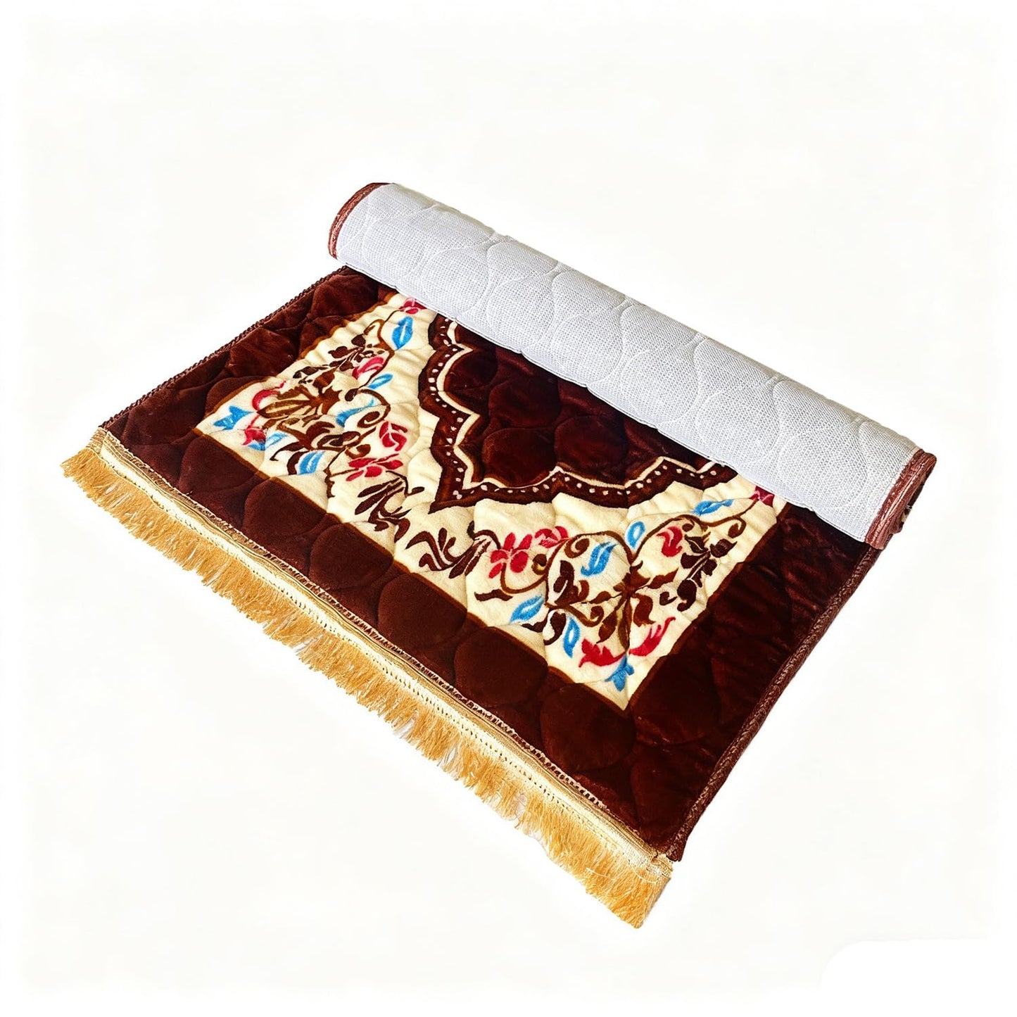 JE JOUE Prayer Rug Muslim Mat Islamic Soft Large Prayer Matt Islam, Padded Islamic Prayer Mat Thick for Men and Women, Janamaz, Sajadah （Brown）