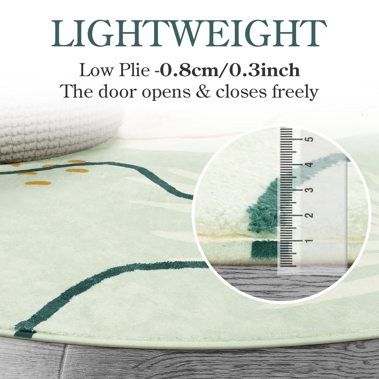 Lahome Green Washable Rugs 9x12 Living Room Rug, Non-Slip Backing Lightweight Extra Large Area Rug Ultra-Thin Throw Rus for Dining Room Table, Boho Botanical Print Soft Rug for Bedroom Classroom Home