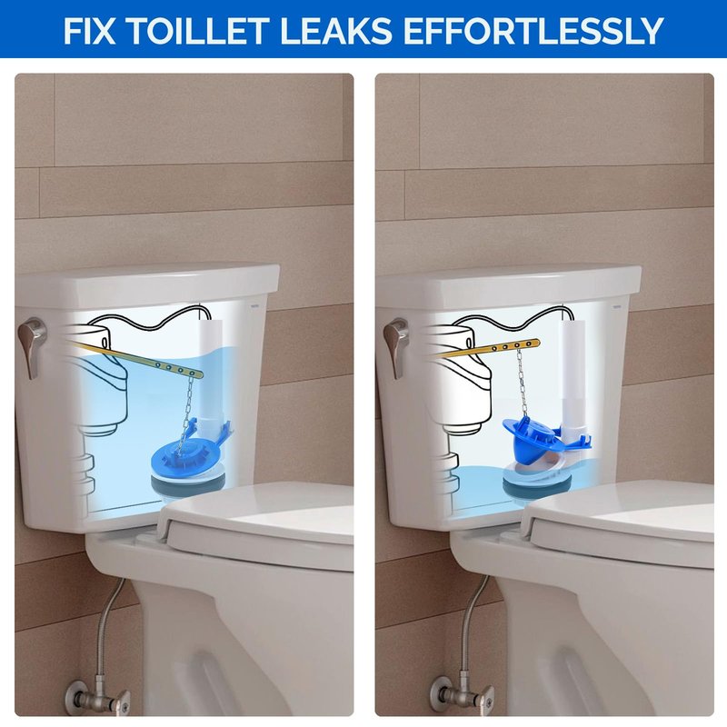 Toilet Flapper Replacement Kit - 2PCS American Standard Toilet Flapper 2 Inch, Universal Flapper for Toilet Tank, Toilet Stopper Flapper with Steel Chain Fits Kohler, Toto, Water-Saving Easy Install