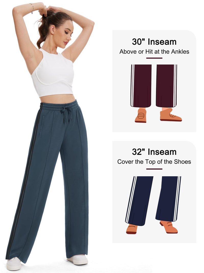 Tapata Women's 32" Inseam Long Track Pants Loose Straight Leg Jogging Sweatpants Warm-Up Sports Athletic Running, Dark Grey, XXL