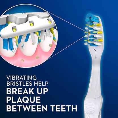 Oral-B 3D White Pulsar, Battery Electric Toothbrush, 1 Count Medium Toothbrush Pack, removes Stains, whitens Teeth, Travel Essentials Tooth Brush