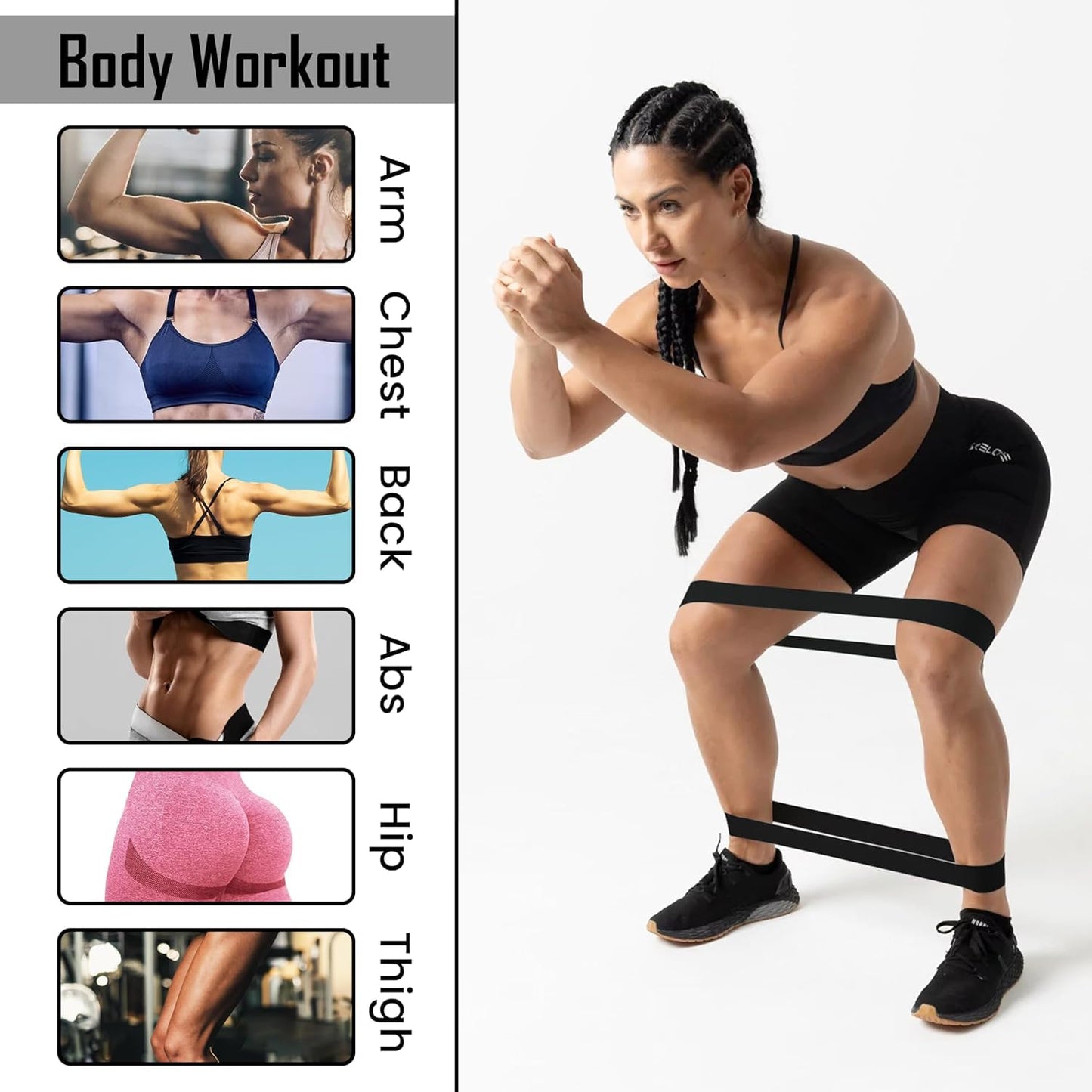 MAVIKS Exercise Resistance Bands for Working Out Set of 5 for Women and Men, Stretch Bands for Exercise, Physical Therapy, Arms Legs Workout, Stretching, Home Fitness