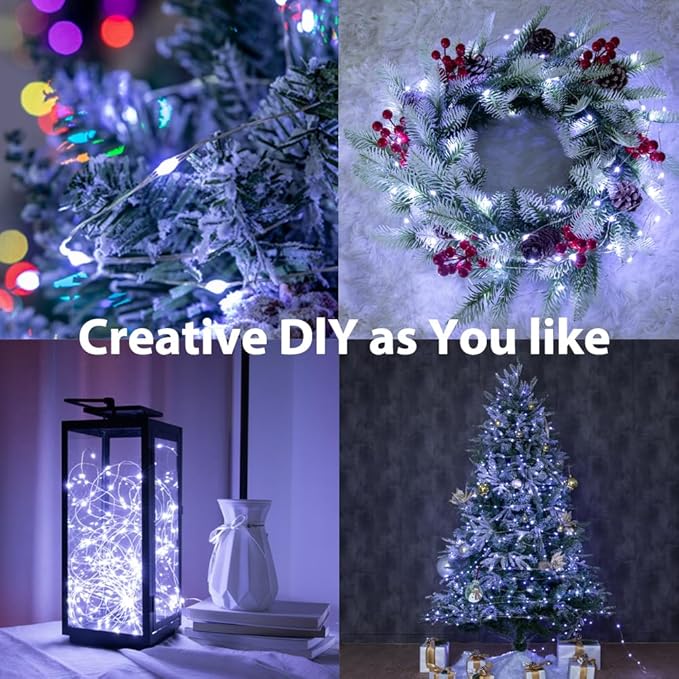 525FT Cool White Fairy Lights, 1600 LEDs, Plug - in, 8 Modes with Timer, Remote, Dimmable & Waterproof, Ideal for Bedroom, Garden, Christmas, Wedding, Birthday (Indoor/Outdoor)