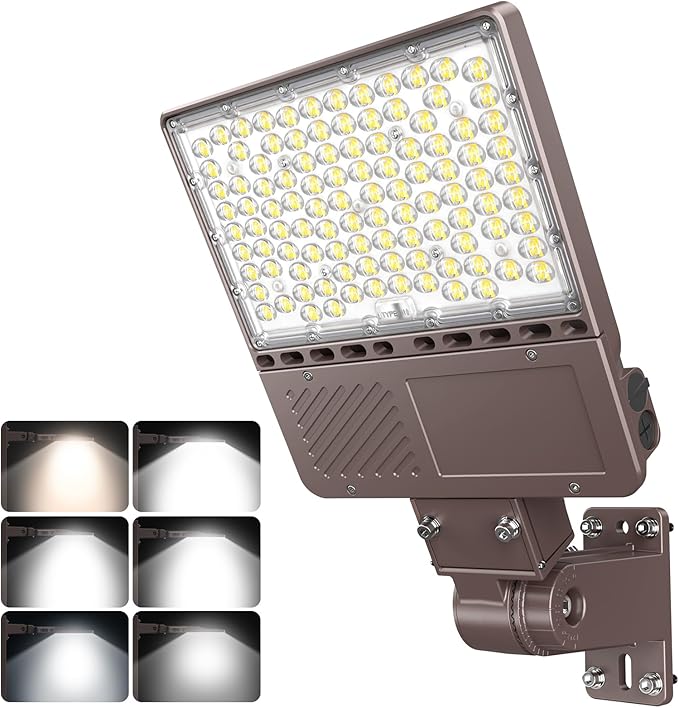 9PCS LED Parking Lot Lights 150W 120W 90W, LED Shoebox Light 5700K 5000K 4500K Adjustable Arm&Slip Fitter, DLC Listed Outdoor Pole Light with Photocell, IP65 Commercial Street Area Lighting 100-277V