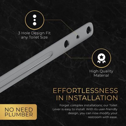 RAVINE Premium Modern Luxury Universal Toilet Handle Replacement, Majestic Collection. Toilet Lever Replacement, Easy Install (Black, Front Mount)