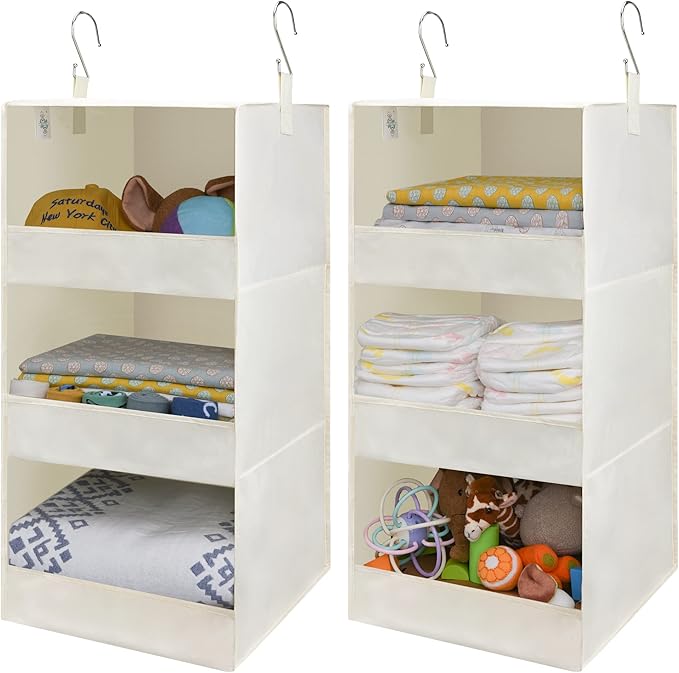 GRANNY SAYS 3-Shelf Hanging Organizer, Foldable Hanging Closet Storage
