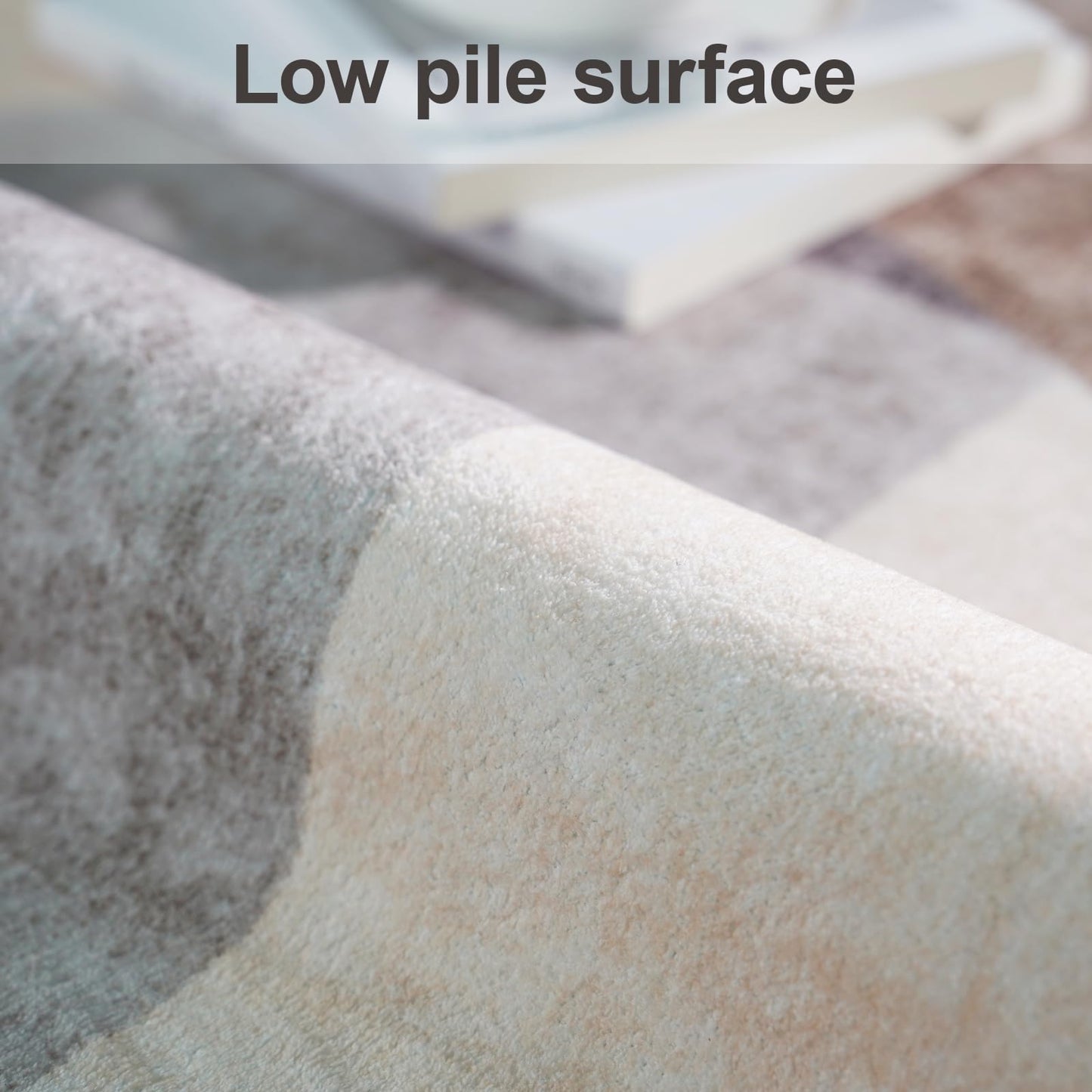 Puino Washable Modern Area Rug: 5x7 Geometric Area Rugs for Living Room & Bedroom with Non-Slip Backing Modern Geometric Carpet for Living Room Brown 5'x7'.