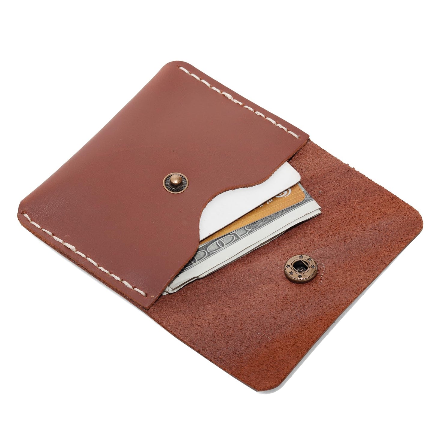 Handcrafted Full Grain Leather Card Wallet - Slim Magnetic Closure for Men & Women | Compact 4.3 x 3.0 x 0.2 Inches | Premium Quality Card Holder