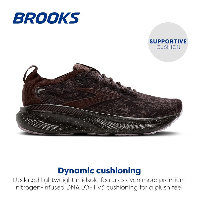 Brooks Women’s Adrenaline GTS 25 Supportive Running & Walking Shoe - Plum/Raisin/Ganache - 10.5 Medium