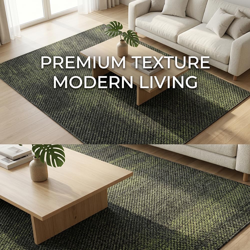 24 Carpets 20x20 inch Square Carpet Tiles, Reusable, Non Slip, Seamless Tiles, Suitable for Indoor and Outdoor use in bedrooms, Living Rooms, Offices, etc., Easy to DIY (Olive Green Stone pattern-07)