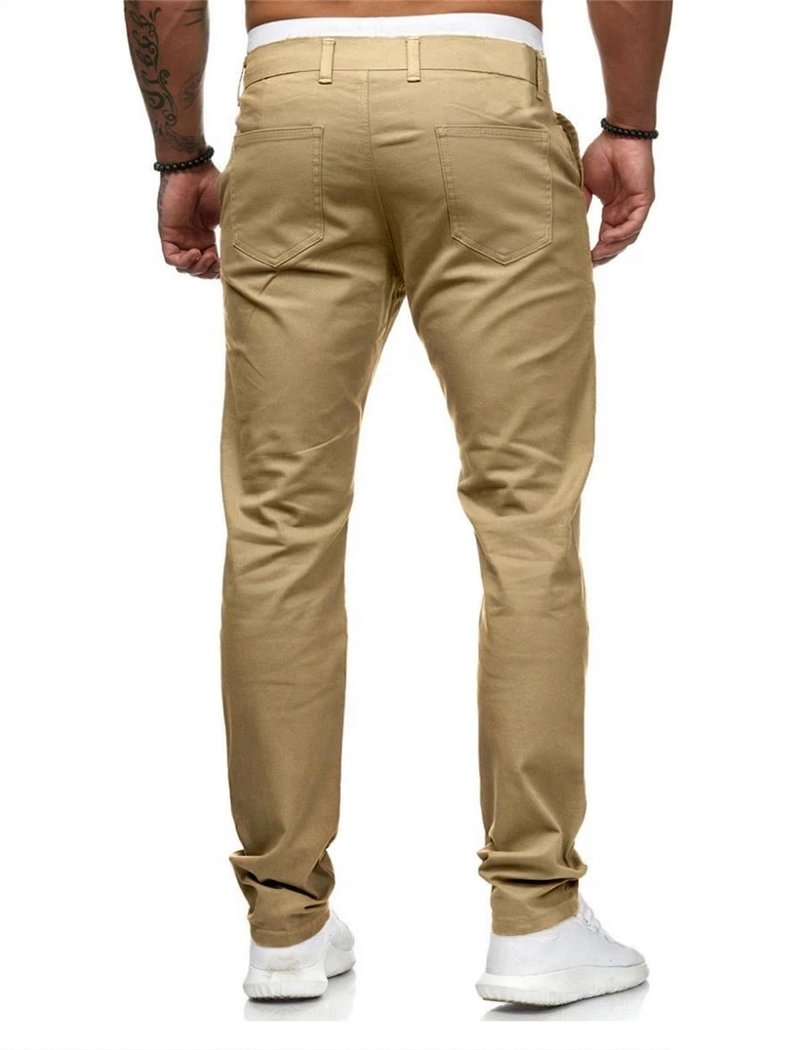 HUNGSON Mens Chinos Dress Pants Slim Fit Stretch Classic Golf Trousers Lightweight Breathable Khakis Casual Travel Slacks Versatile Outdoor Bottoms Khaki 32x30