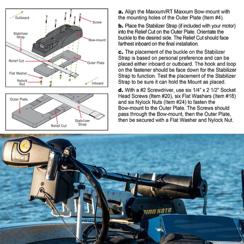 1854023 MKA-23 Quick Release Bracket fits for Ultrex Fortrex Maxxum and Edge Trolling Motors - Easy Removal and Secure Attachment with Stainless Steel Pins