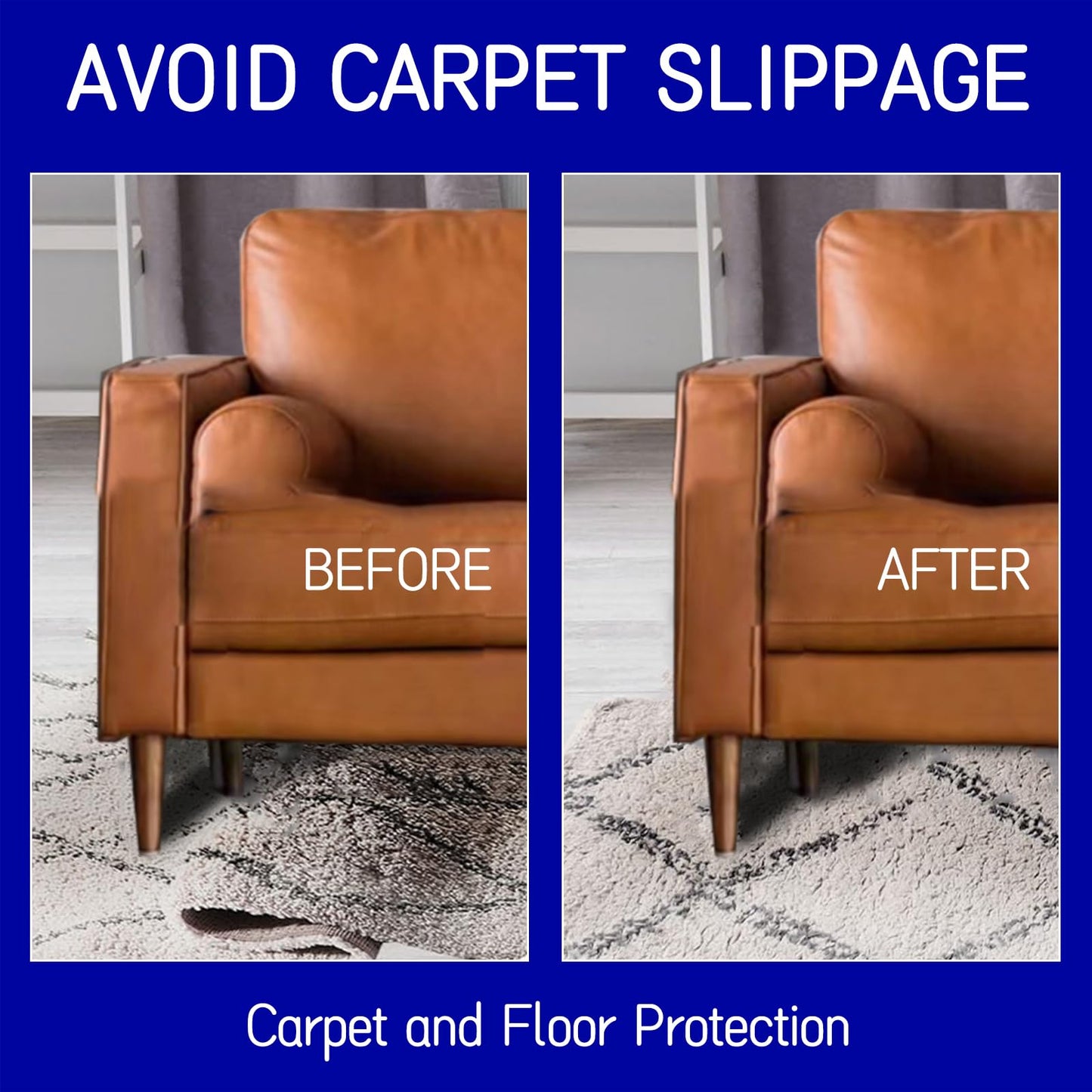 Non Slip Rug Pad 4 x 6 Ft, Felt Under Rug Cushioning, Carpet Padding for Area Rugs on Hardwood, Laminate & Tile Floors, Keeps Rugs Secure