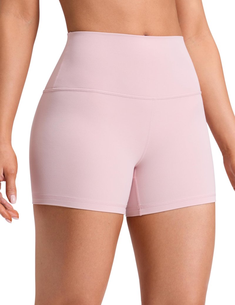 CRZ YOGA Butterluxe Biker Shorts 4'' - High Waisted Booty Workout Volleyball Yoga Womens Spandex Pink Haze Medium