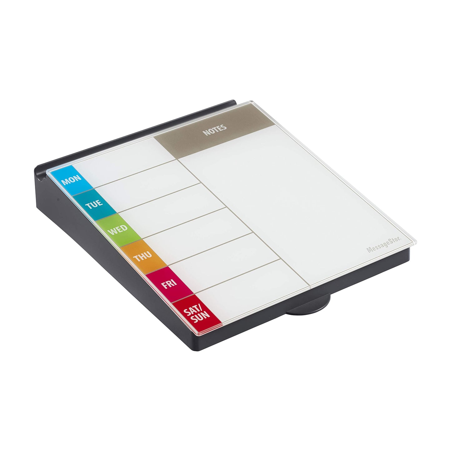 ECR4Kids MessageStor Dry-Erase Glass Board Memo Station, Desk Organizer, Assorted