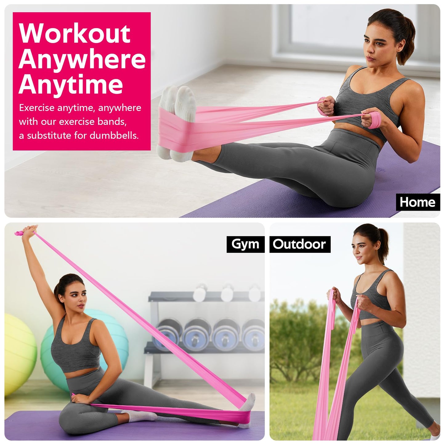 WALITO Resistance Bands for Working Out, Exercise Bands for Women and Men, Workout Bands for Physical Therapy, Stretch, Recovery, Pilates, Rehab, Strength Training and Home Gym