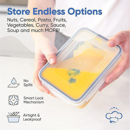 Chef's Path 72 Piece Airtight Food Storage Containers with Lids, 36 Containers and Lids, Stackable Kitchen and Pantry Canisters for Meal Prep and Food Storage - Transparent