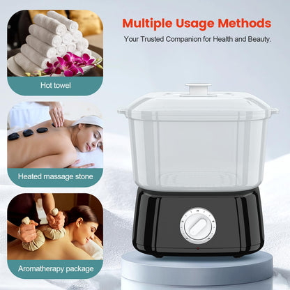 Hot Towel Warmer, Rapid Heating Towel Steamer for Facials can Hold 12 Mini Wet Towels, Portable Mini Towel Warmer for Bathroom,Spa and Salon.