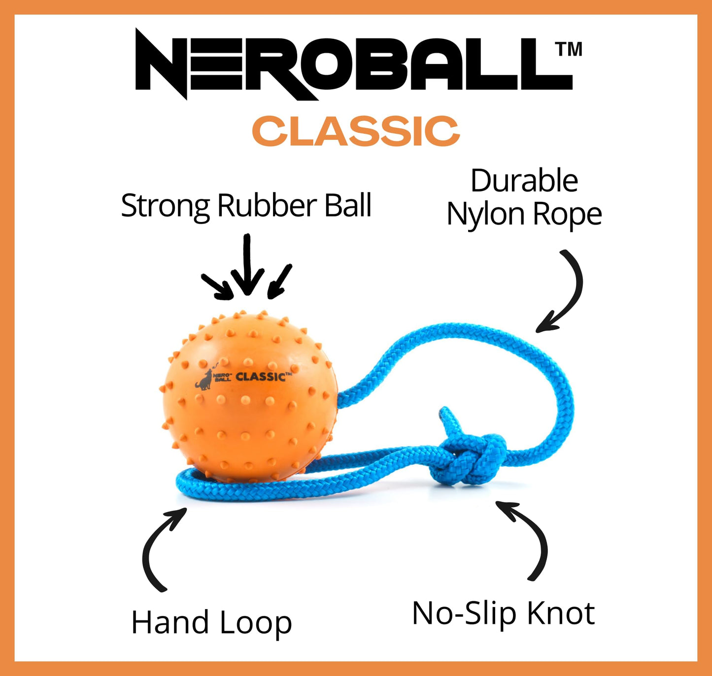 The Nero Ball Classic TM - K-9 Ball On a Rope Reward and Exercise Toy - Police K-9 - Schutzhund