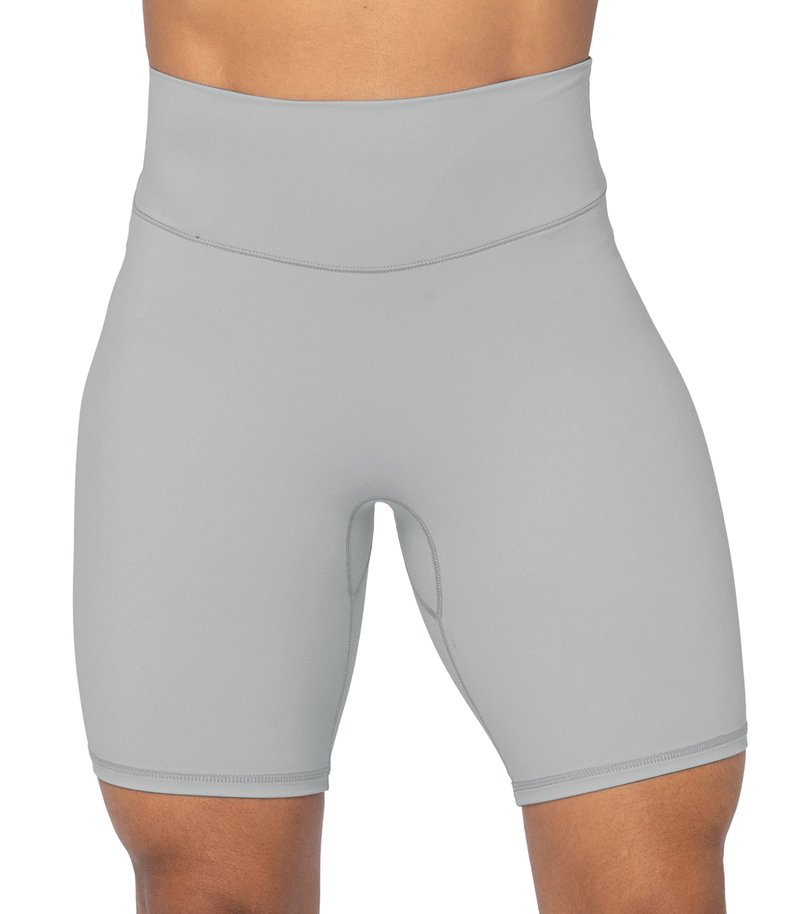 Sunzel 8" High Waist Biker Shorts for Women No Front Seam Soft Yoga Workout Gym Bike Shorts Tummy Control Squat Proof Gray