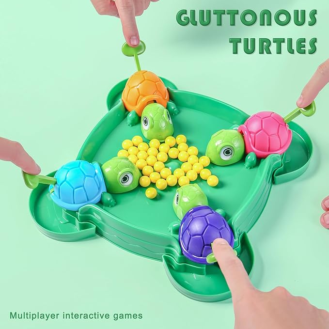 Hungry Turtle Chess Board Game Hungry Box Game Turtle Eating Beans Chessboard Game Party and Party Family Toys Toys 2-4 Person (72 Beans)