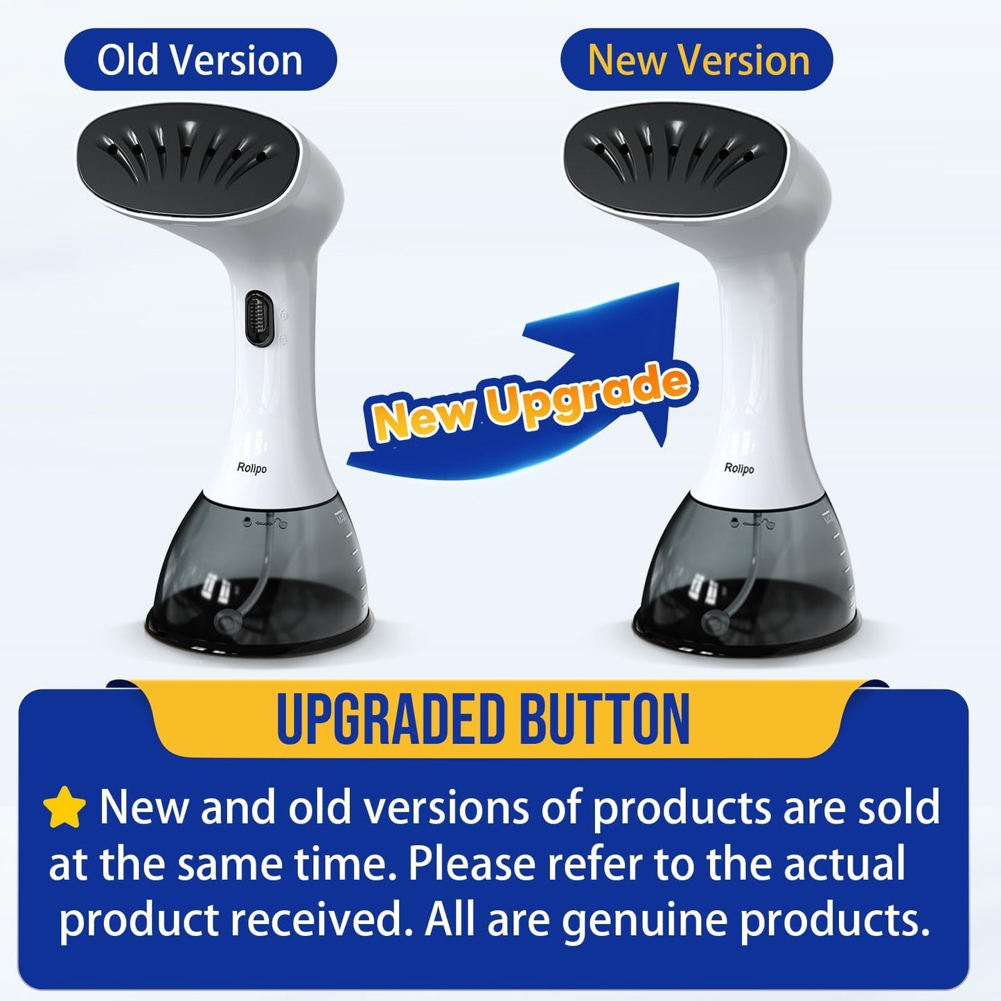 Rolipo Steamer for Clothes 1350W, Portable Handheld Clothes Steamer for Home & Travel, Upgraded 400ML Tank, Fast Heat-Up Wrinkle Remover with Leak-Proof Design