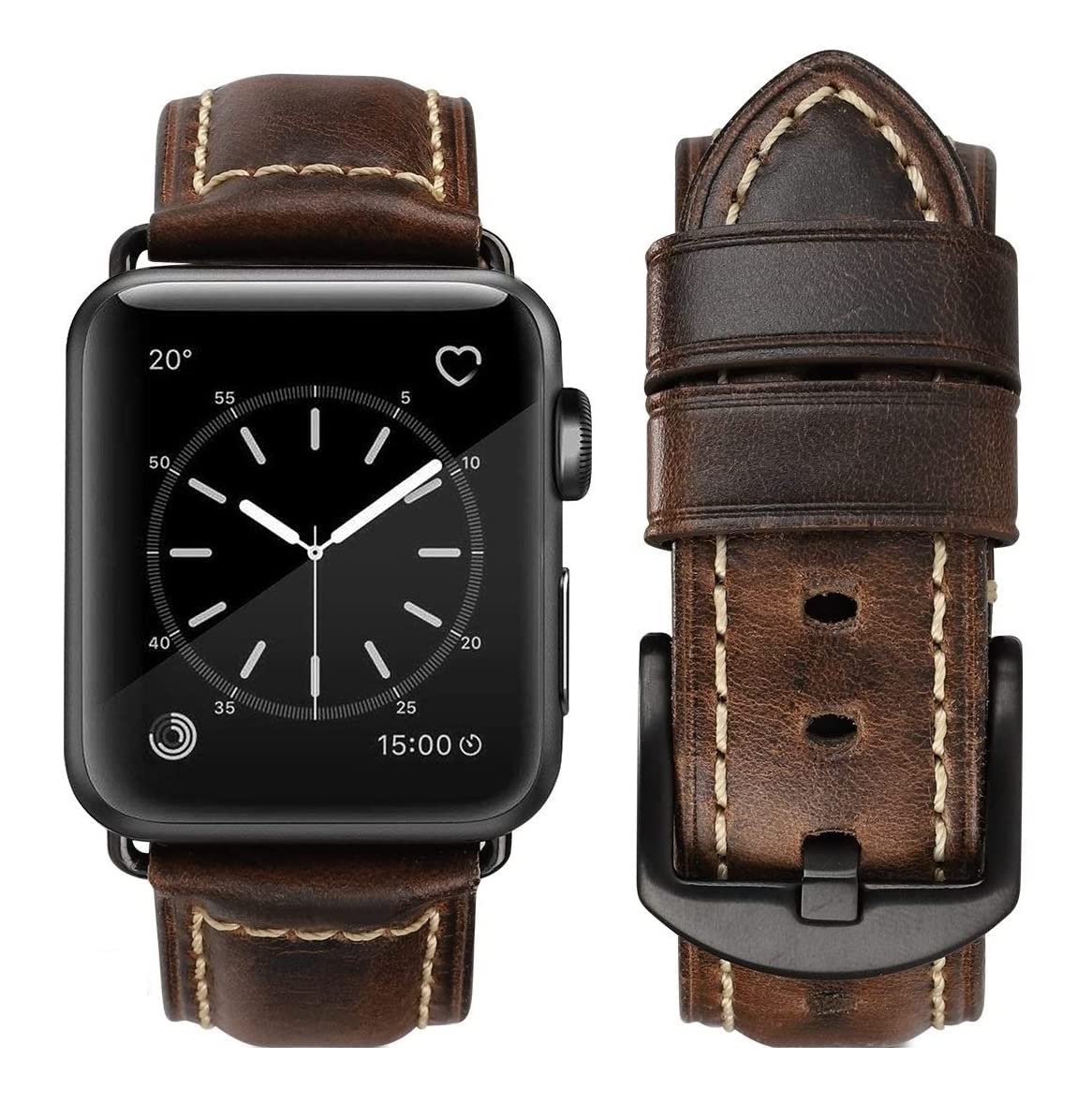 MTRRISE Compatible for Apple Watch ultra Band 42mm 44mm45m,46mm49mm Men,Top Grain Leather Band Replacement Strap iWatch Series 11/10/9/8/7/6/5/4/3/2/1,SE,Ultra3/Ultra2