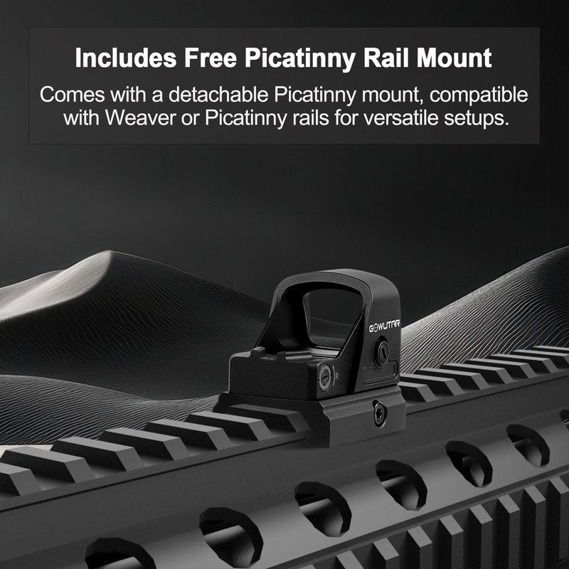 GOWUTAR HHC17R Micro Red Dot Sight for RMSc/407K/507K Footprint, Compact & Concealable 3 MOA Pistol Optic for Everyday Carry, Motion Awake, Side-Loading Battery, Durable Aluminum, w/Picatinny Mount