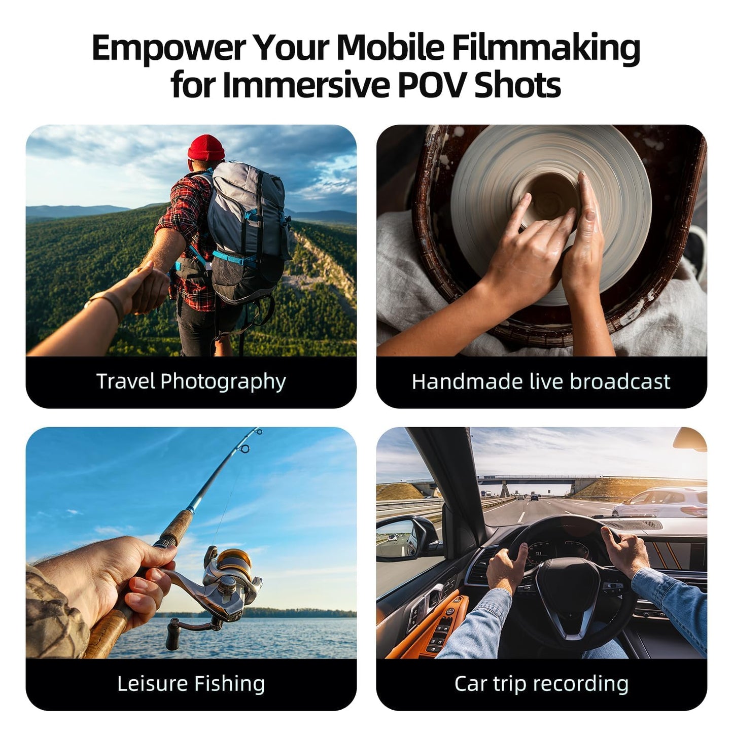 TELESIN Magnetic Neck Mount for Phones, Neck Cell Phone Holder POV/Vlog Selfie Mount Hand Free Phone Neck Holder Chest Stand Strap Video Recording for iPhone 17 16 15 14 13 12 Seires Android Phones