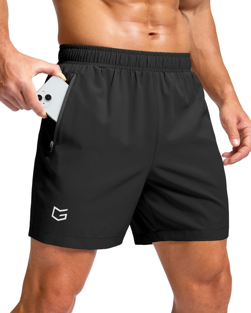 G Gradual Men's Athletic Running Shorts with Zipper Pockets Quick Dry 7"/ 5"/ 9" Workout Gym Shorts for Basketball Hiking(Mint Moment,7XXL)
