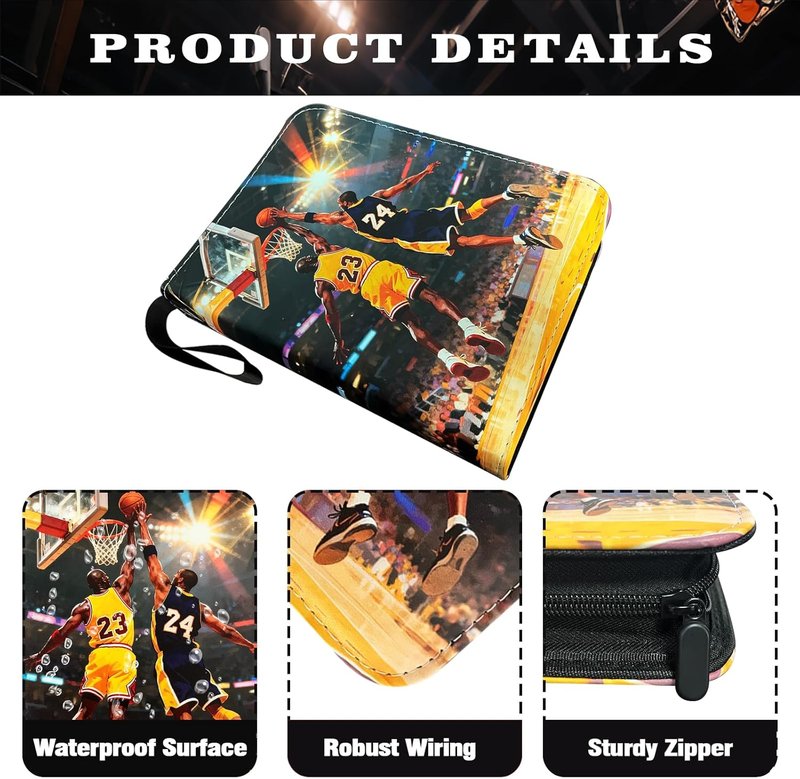 Basketball Cards Binder - 900 Pockets Trading Card Holder Album | 50 Removable Sleeves